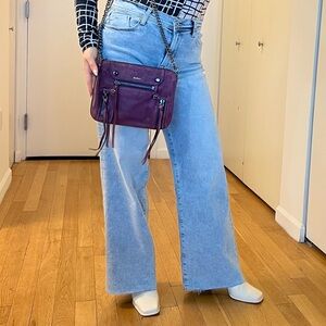 $299 Botkier Dark Purple Crossbody Leather Bag